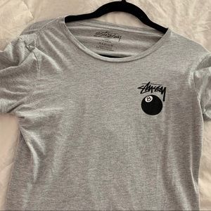 zumiez grey stussy tshirt